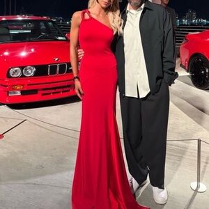 NWT Silvia Tcherassi Kanya Red Rouge One Shoulder Long Maxi Dress Gown